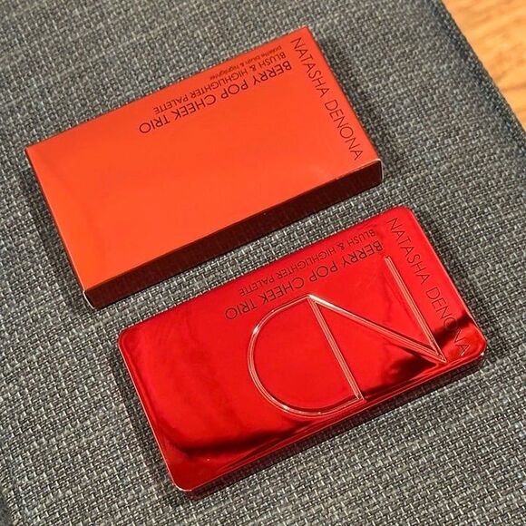 Natasha Denona Berry Pop Cheek Trio Cranberry Red Glow Cream Blush Highlight - Picture 11 of 12